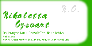 nikoletta ozsvart business card